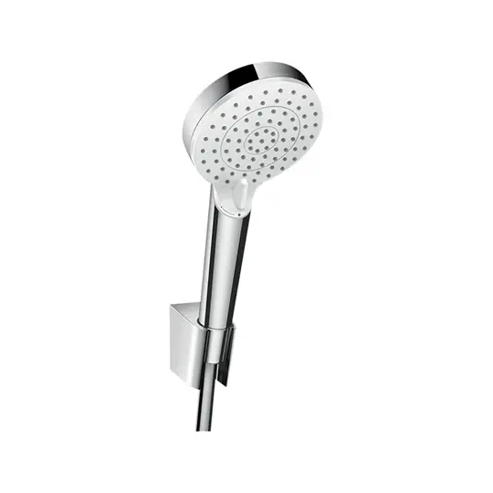 Csak ma Hansgrohe Crometta zuhanytartó szett Vario 125 cm-es zuhanytömlővel, EcoSmart fehér/króm