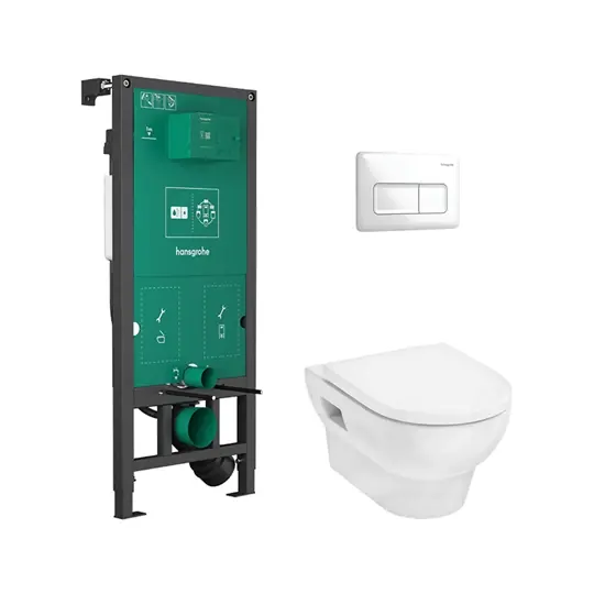 Hansgrohe GladeLake S WC-szett falsík alatti öblítőrendszerrel, iFrame Original Q öblítőlap, GladeLake WC-ülőkével Akciós ár
