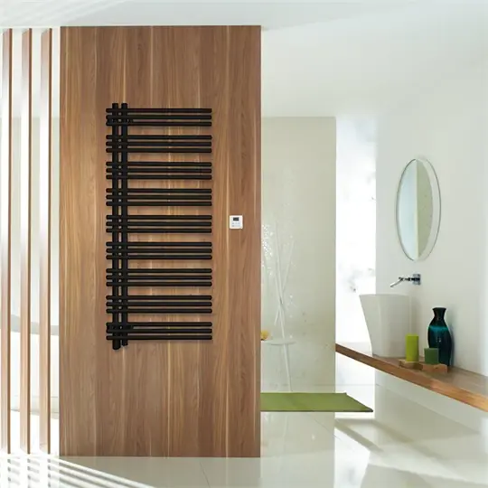 Zehnder Yucca Asym törölközőszárító radiátor 1304x478 mm, Jet Black (RAL9005) Népszerű