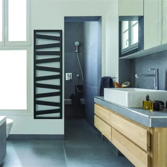 Zehnder Kazeane törölközőszárító radiátor 1017x600 mm, Jet Black (RAL9005) Biztonságos vásárlás
