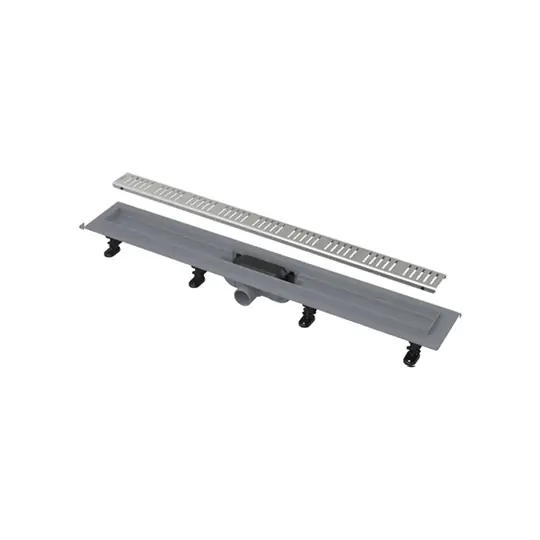Alcaplast Simple zuhanyfolyóka peremmel perforált rácsokhoz, 950 mm, csík mintás, Rendeld meg most