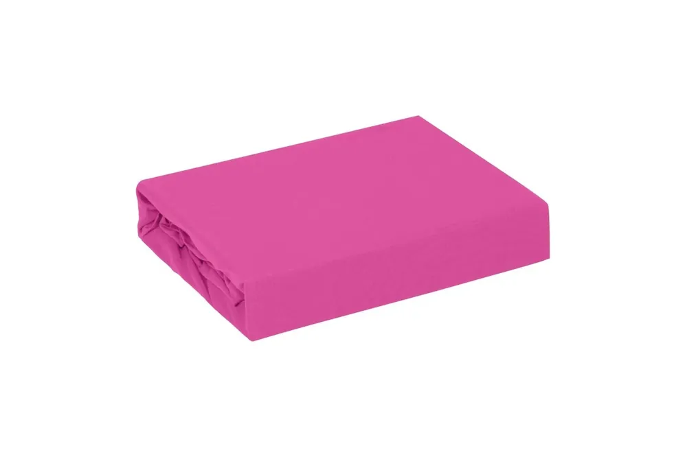 Outlet Adela jersey pamut gumis lepedő Amarant 140x200 cm +30 cm