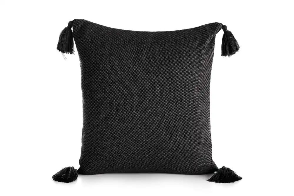 Akciós ár Poly pompon díszes párnahuzat Fekete 45x45 cm
