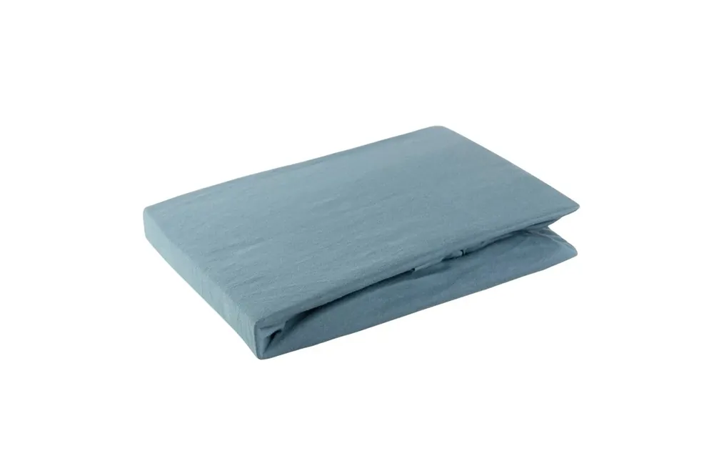 Szuper akció Jersey pamut gumis lepedő Kék 240x220 cm + 30 cm