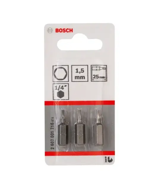 Nézd meg most Bosch - HEX1,5 bitkészlet, hossza 25 mm, 3 db 2607001716