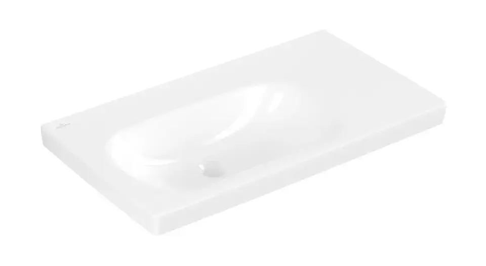 Akciós ár Villeroy & Boch Skyla - Mosdókagyló 80x46 cm, túlfolyó nélkül, csaptelepnyílás nélkül, CeramicPlus, Stone White 5A52L4RW
