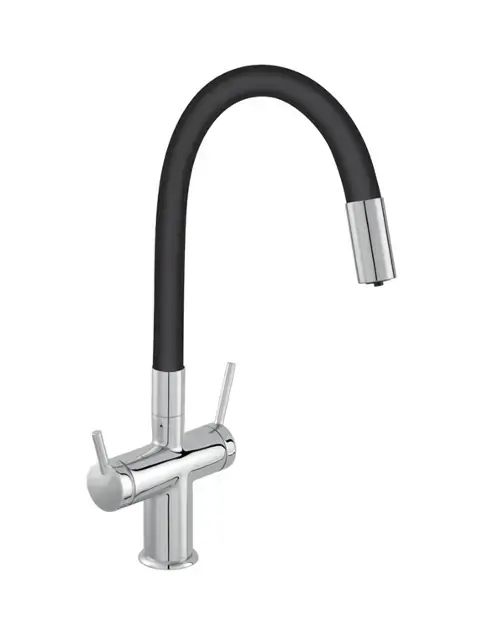Ne maradj le Novaservis Ferro Filtrata - Mosogató csaptelep szűrőfunkcióval és flexibilis karral, fekete/króm BFT41B