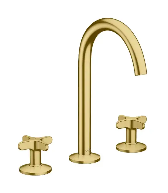 Axor One - Mosdócsaptelep Push-Open leeresztővel, 3 nyílásos beépítés, EcoSmart, csiszolt sárgaréz 48040950 Kedvezményes ár