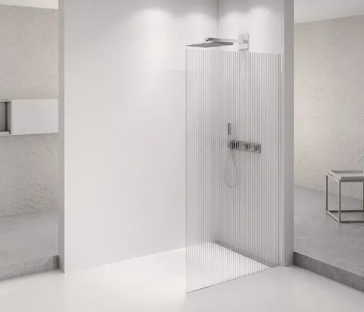 Polysan Architex - Zuhanyfal Walk-In 96x210 cm, króm/Flute üveg AXC100FL Csak ma