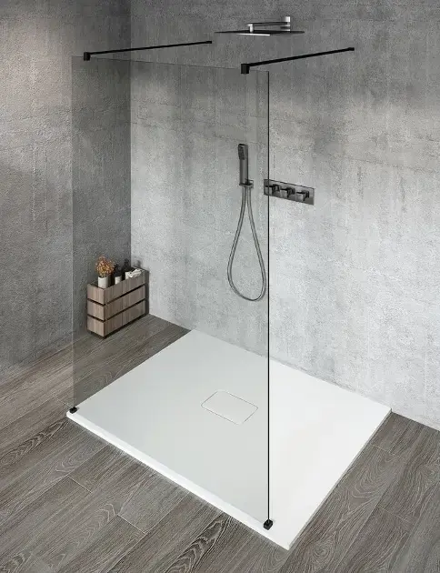 Gelco Vario - Walk‑In zuhanyfal szabad térbe, 90×200 cm, Coated glass, matt fekete/tiszta üveg GX1290GX2214 Biztonságos fizetés