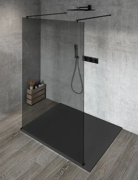 Kedvezmény Gelco Vario - Walk‑In zuhanyfal szabad térbe, 70×200 cm, Coated glass, matt fekete/füstölt üveg GX1370GX2214