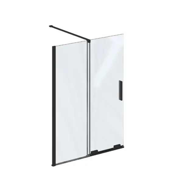 Ravak Roll - Kádparaván 100x150 cm, fekete/átlátszó üveg X786A0300Z1 Kiárusítás