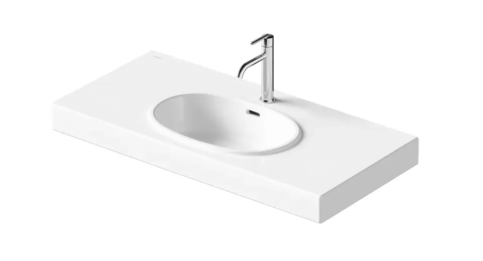 Duravit Balcoon - Mosdókagyló 100x48 cm, túlfolyóval, csapfurattal, lefolyóval, DuraShield, fehér 241210AA00 Legjobb ár
