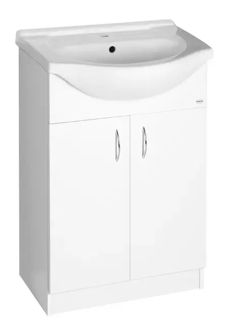 Szuper akció Aqualine Simplex Eco - Mosdószekrény mosdókagylóval együtt 567x835x307 mm, fehér matt SIME600