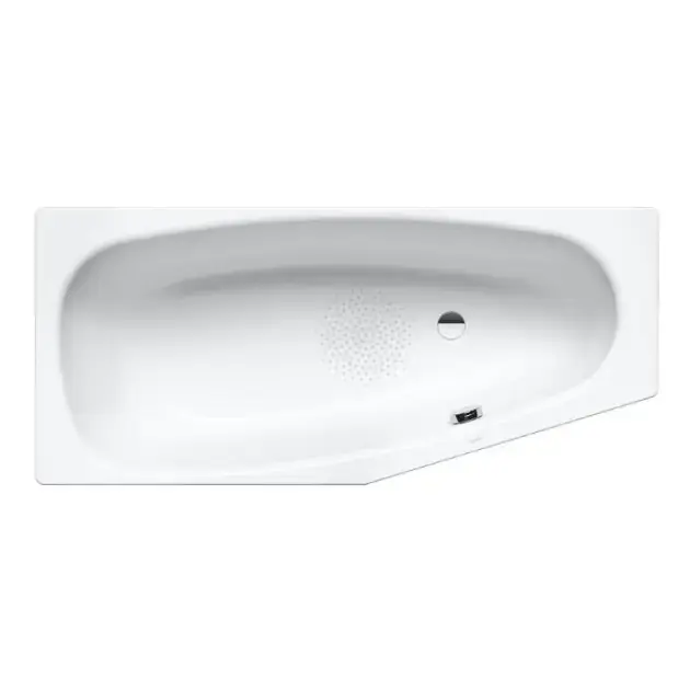 Prémium Kaldewei Advantage - Aszimmetrikus kád Mini jobbra 834, 1570x700 mm, csúszásgátló, Perl-Effect, fehér 224430003001