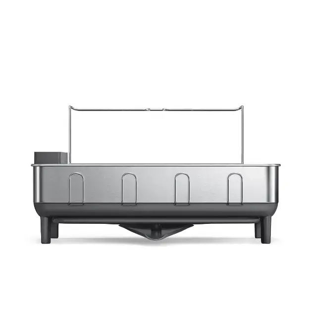 Simplehuman - Edénytálca 514x566x292 mm, üvegtartóval, szürke/rozsdamentes acélból készült KT1181 Ne maradj le