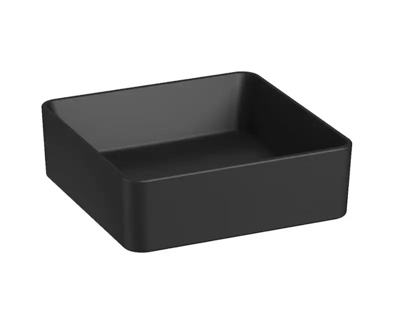 Legjobb ár Jika Cubito Pure - Pultra szerelhető mosdókagyló, 38x38 cm, túlfolyó nélkül, matt fekete színben H8184227161121