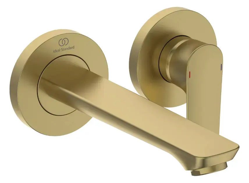Ideal Standard Connect Air - Mosdókagyló-keverő, 2 lyukú beépítéshez, Brushed Gold A7029A2 Újdonság