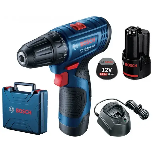 Bosch - 12V akkus fúrócsavarozó, 2 db 2,0 Ah akkumulátor, töltő 06019G8000 Olcsó