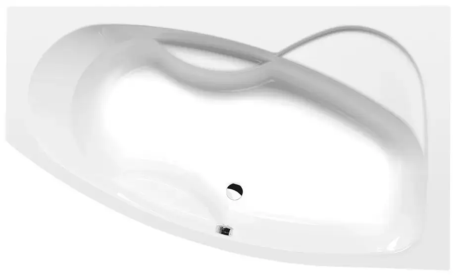 Polysan - Aszimmetrikus kád MAMBA R, 1600x950x440 mm, jobbra, fehér 28111 Népszerű